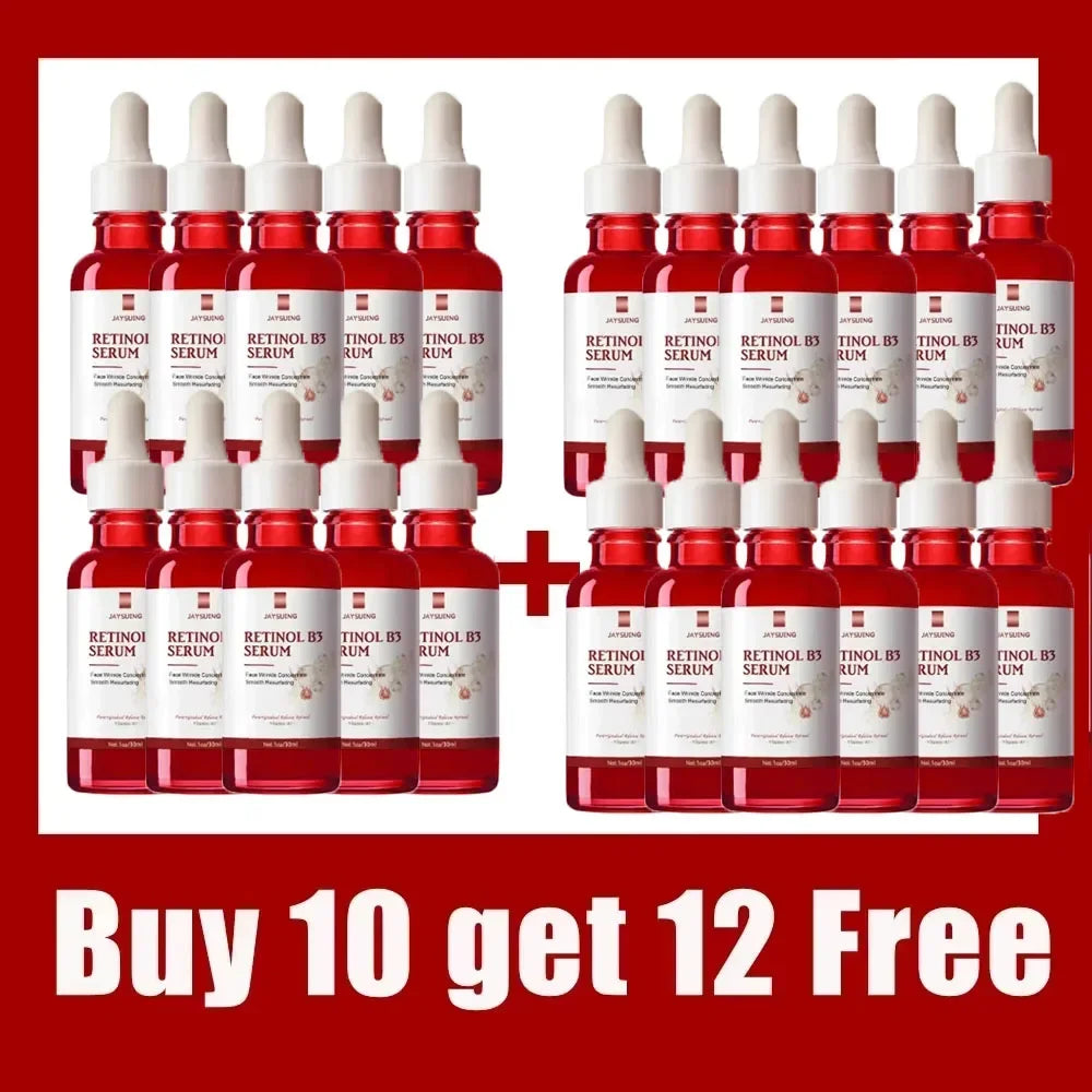 Jaysuing Anti-Aging Retinol B3 Facial Serum Reduce Wrinkle Remove Wrinkle Fine Lines Around Eyes Neck Wrinkle Skin Care Produce