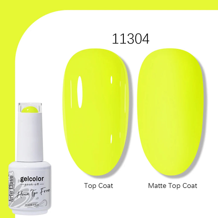 Arte Clavo Solid Color Gel Nail Polish 15ml Soak Off UV LED Gel Semi-Permanent Glitter Polish For Manicure Nail Art Salon Gel