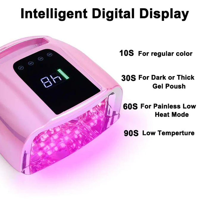 Rechargeable Nail lamp Portable 15600mAh Lampara de unas LED UV recargable de  96W Gel Polish Dryer Led Light for Nails