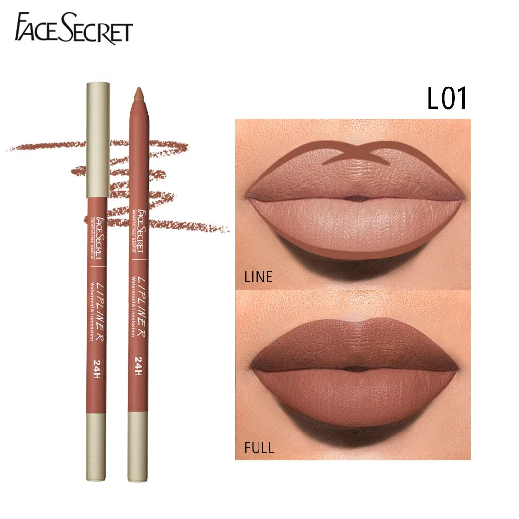 Face Secret Waterproof Liners Makeup Lipliner 12 Colors Matte Velvet Lipstick Pen / Liptint Long Lasting Waterproof Lip Tint