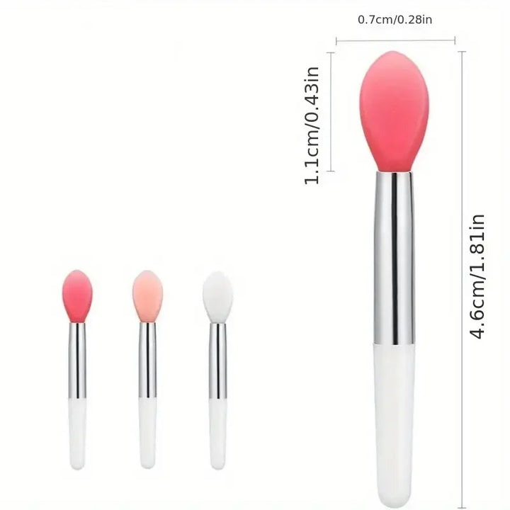 10pcs silicone lip brush mini lip mask brush portable lipstick makeup brush transparent applicator eye black stick makeup tool