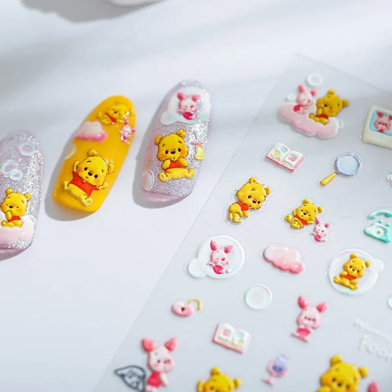 Disney Princess Cartoon 5D Nail Stickers Nail Art Decoration Frozen Snow White Nail Art Stickers Nail Supplies
