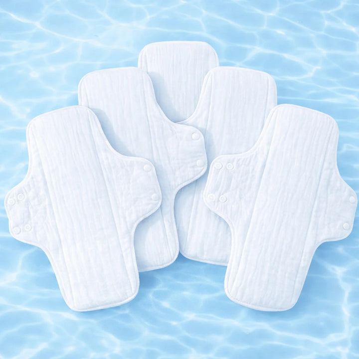 BIAI 5 Pieces Reusable Washable Cotton Pads Soft Skin Friendly Cloth Pads Reusable Reusable Pads for Women Cotton Sanitary Pad
