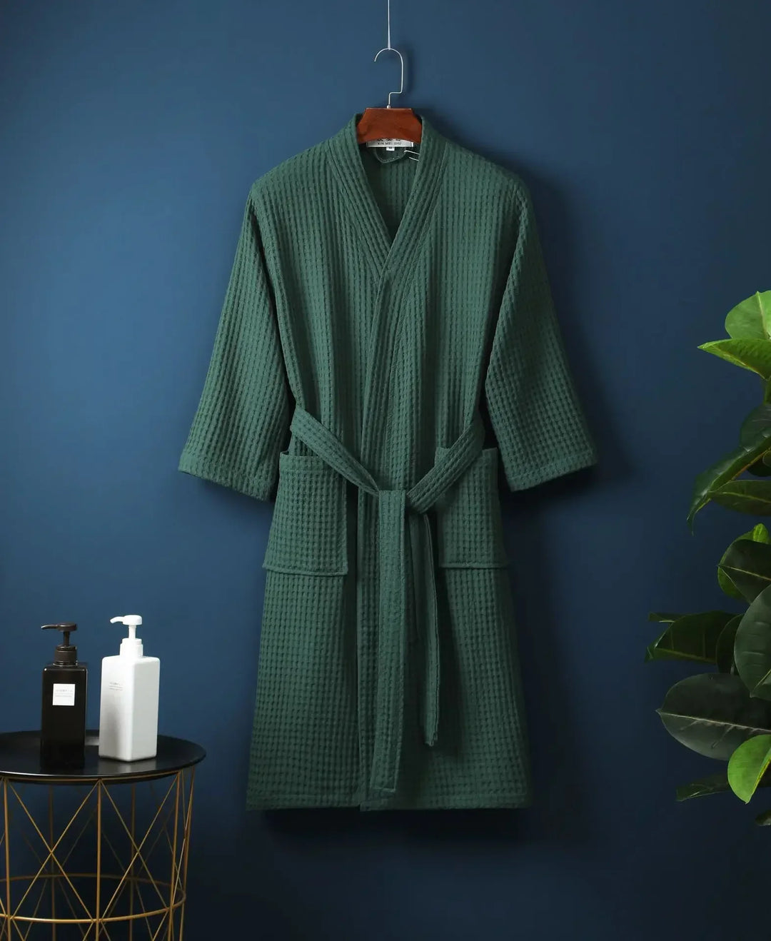 Cotton Terry Robe for Spring and Summer Thin Morning Robe Long Sleeve Waffle Bathrobe Hotel Beauty Bath Towel for Couples