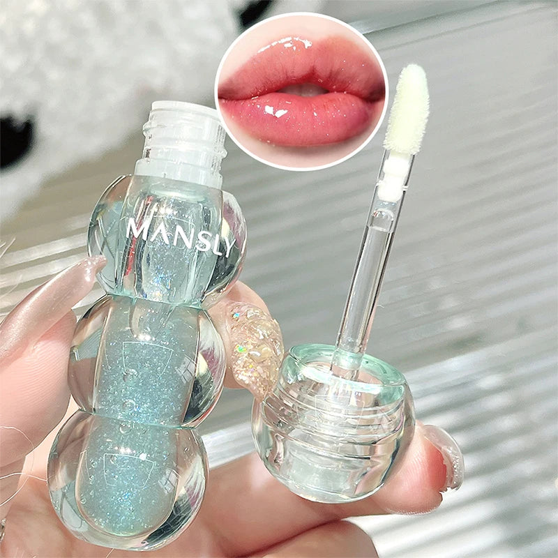 Lip Set Plump Lip Oil long-lasting Moisturizing Lip Gloss Mirror Water natural Transparent No Sticky Gloss Pearl Lip Glaze