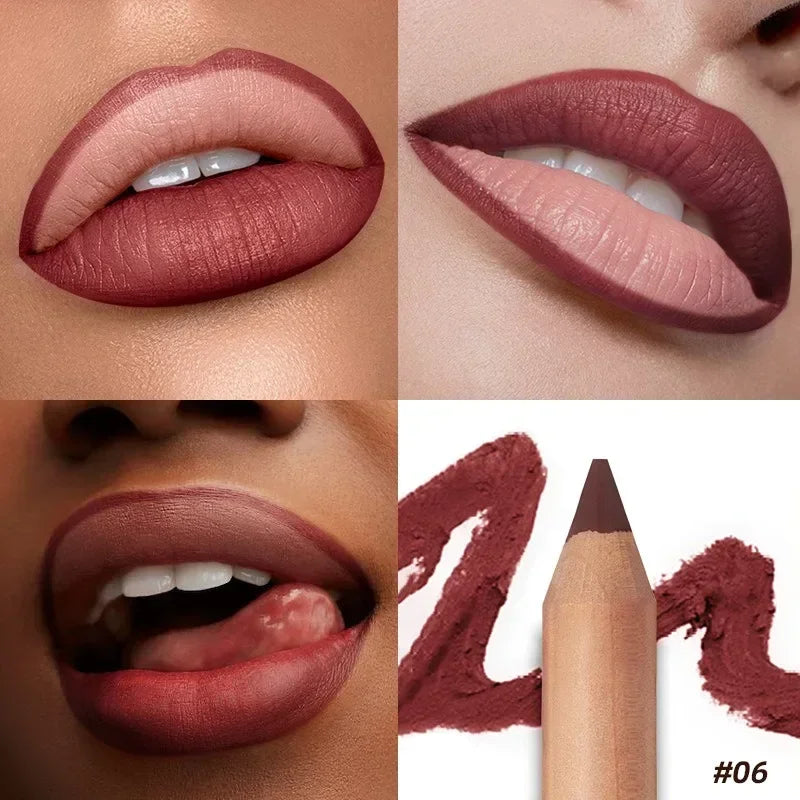 Matte 8-colors Lip Liner Pencil Lip Contour Lipstick Pen Nude Brown Lipstick Pencil Natural Lasting Waterproof Lipliner Makeup