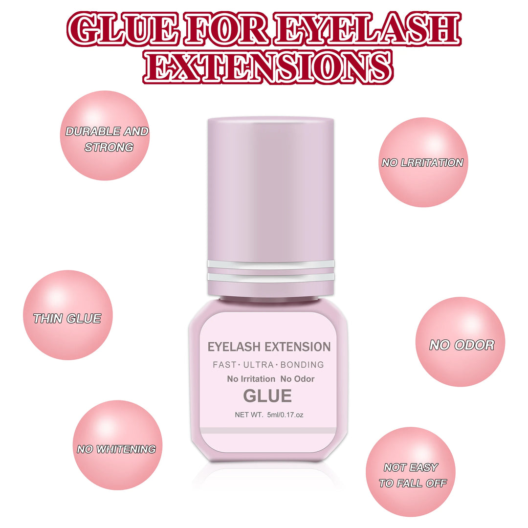 Professional DIY Waterproof Eyelash Extension Glue Quick Drying Strong Hold Long Lasting 14 Days for Home Use Low Smell eyelasah