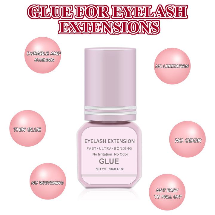 Professional DIY Waterproof Eyelash Extension Glue Quick Drying Strong Hold Long Lasting 14 Days for Home Use Low Smell eyelasah