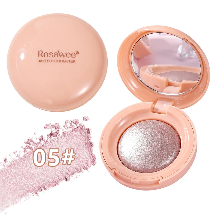 Face Highlighter Palette, High Glossy Face Illuminator Palette, Natural Glow Finish, Pearl Shimmer Smooth Baked Powder