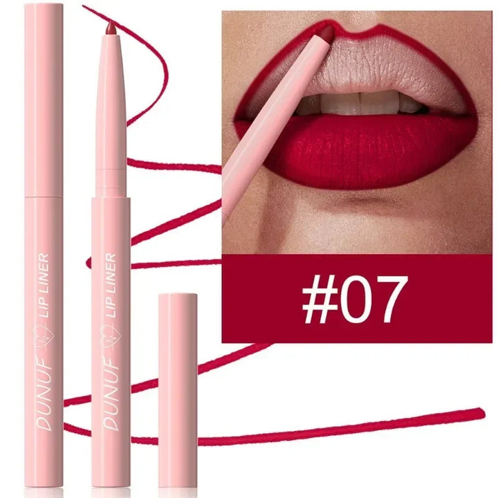 12color Velvet Matte Lip Liner for Easy Coloring Lip Makeup Nude Red Brown Tint Lipliner Soft Smooth Lasting Lipliner Crayon Set