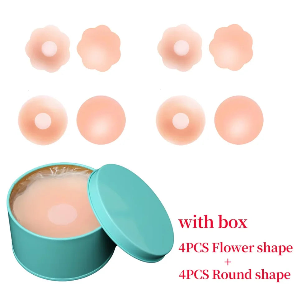 Silicone Nipple Cover Reusable Women Bra Sticker Breast Petal Strapless Lift up Bra Invisible Boob Pads Chest Pasties Intimates