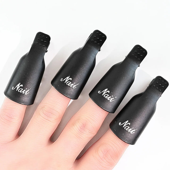 10Pcs Professional Plastic Pink/White Nail Art Soak Off Cap Clip 5*2cm*10Pcs UV Gel Polish Remover Wraps Remover Clips Cleaner