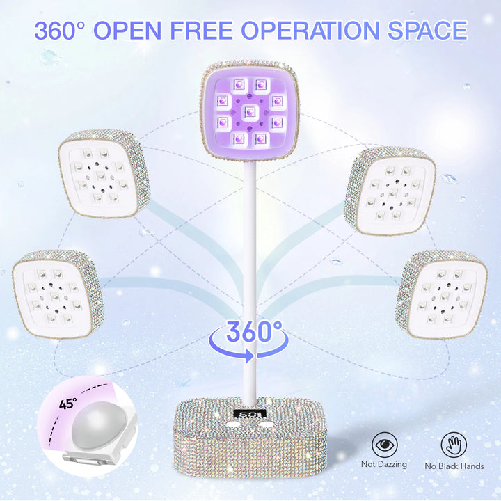 Wireless Nail Lamp LED UV Nail Dryer Rechargeable With Auto Sensor Touch Control Fast Drying Nail Light 360° Bendable Table Lamp
