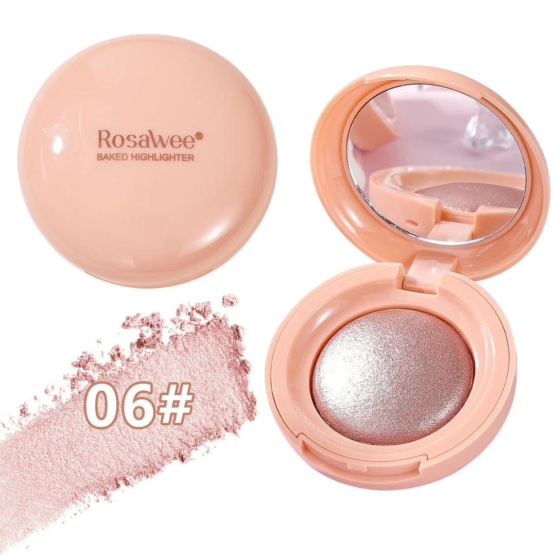 Face Highlighter Palette, High Glossy Face Illuminator Palette, Natural Glow Finish, Pearl Shimmer Smooth Baked Powder