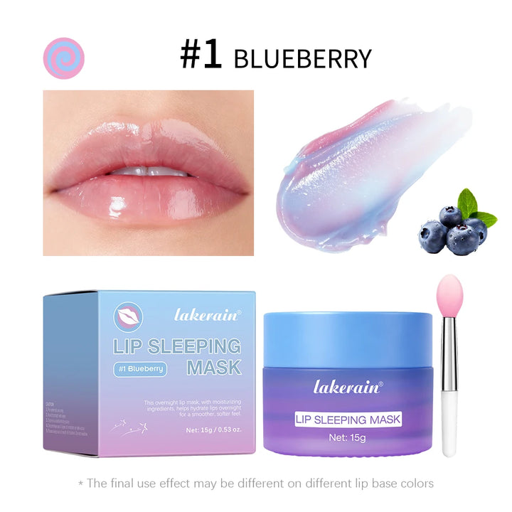 Lakerain Lip Sleeping Mask Smooth Creamy Texture Dual-Color Formula Overnight Hydration Non-Sticky Natural Protection Lip Mask
