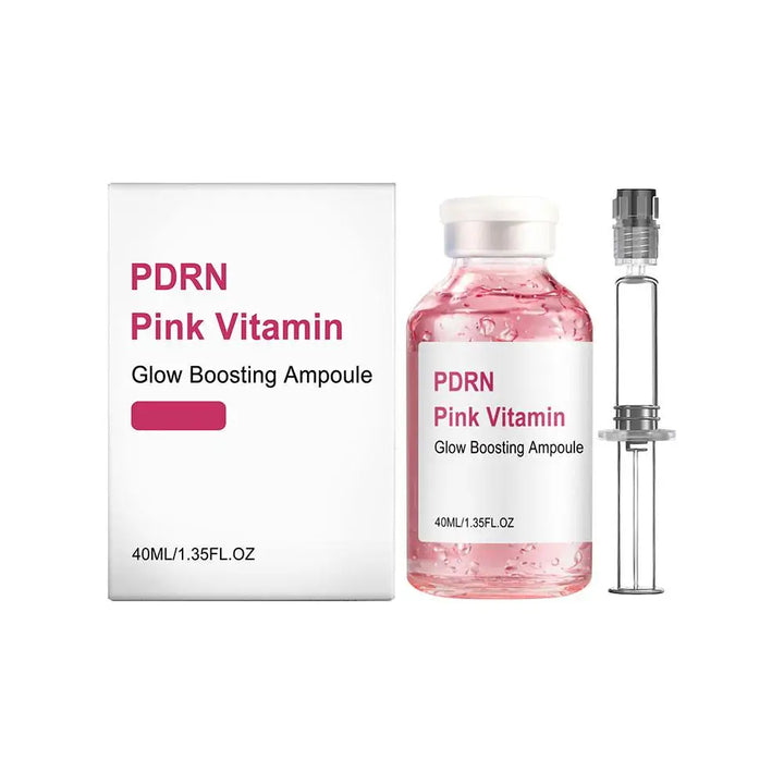 PDRN Pink Vitamin Face SerumGlow Boosting Ampoule,Brightening Hydrating, Soothes Dry Skin,Evens Tone for Radiant Skin Care 40ml