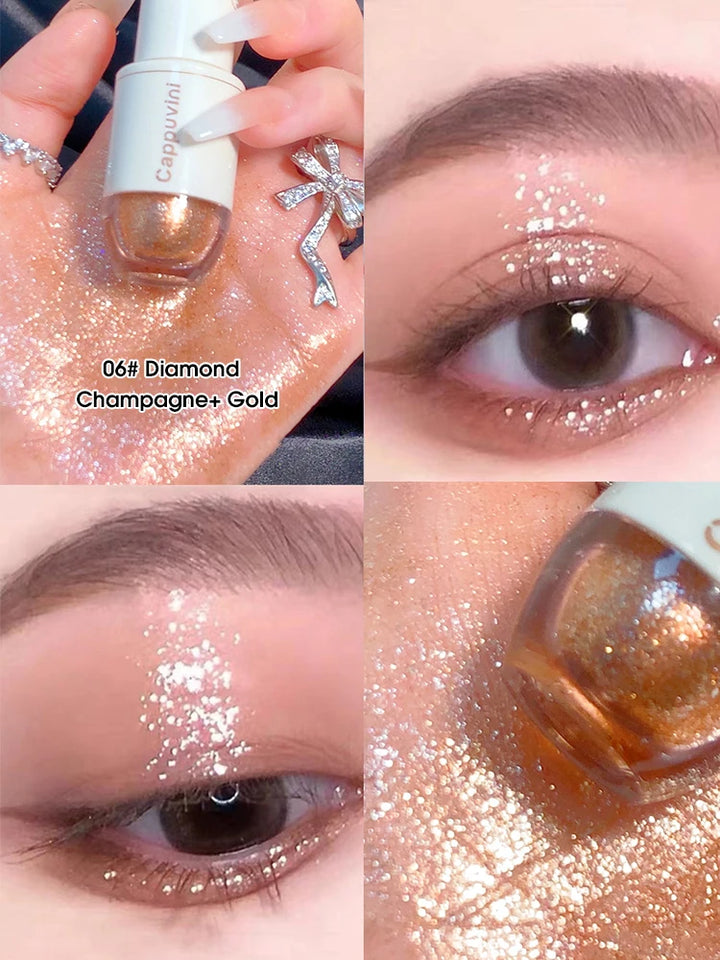 Cappuvini Star Dots eye shadow Liquid Pearlescent Fine Flashing Easy to Dizzy High gloss Cubs Bowling Ball Liquid eye shadow