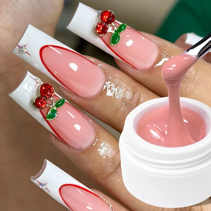 15ml Extension Gel Nail Polish Hard Jelly Build Nail Gum Clear Nude Natural Color French Soak Off UV Construction Gel