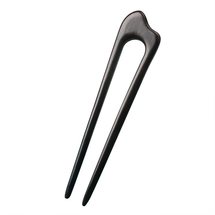 Handmade Wooden Hair Sticks Black Sandalwood U Shaped Hair Clips Simple Solid Color Hair Bun Maker Ponytail Holder for Women