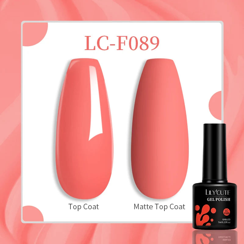 LILYCUTE 7ML Pink Glitter Nail Gel Polish Nude Natural Long Lasting Manicure Soak Off UV LED Nail Art Base Top Coat Gel Varnish