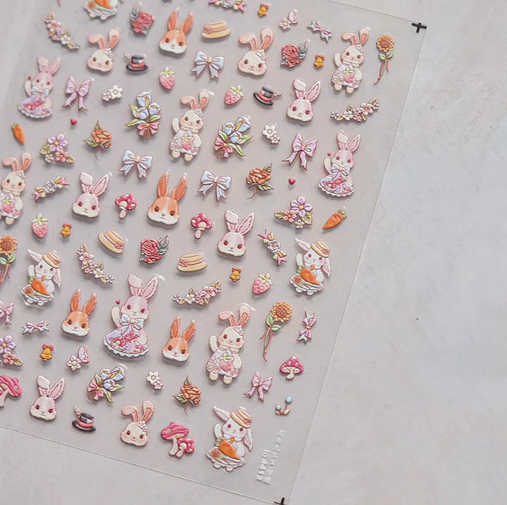 1PCS Crystal Diamond Nail Sticker Mix Pink Swan Flower Frame Butterfly Self Adhesive Nail Art Stickers DIY Cute Decoration Parts