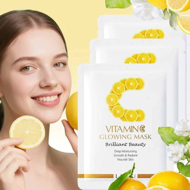 5/6/10 PCS LAlKOU Vitamin C Brightening Glowing Mask Set 6 Pack Skin Care Essentials for Radiant Complexion Beauty Treatments