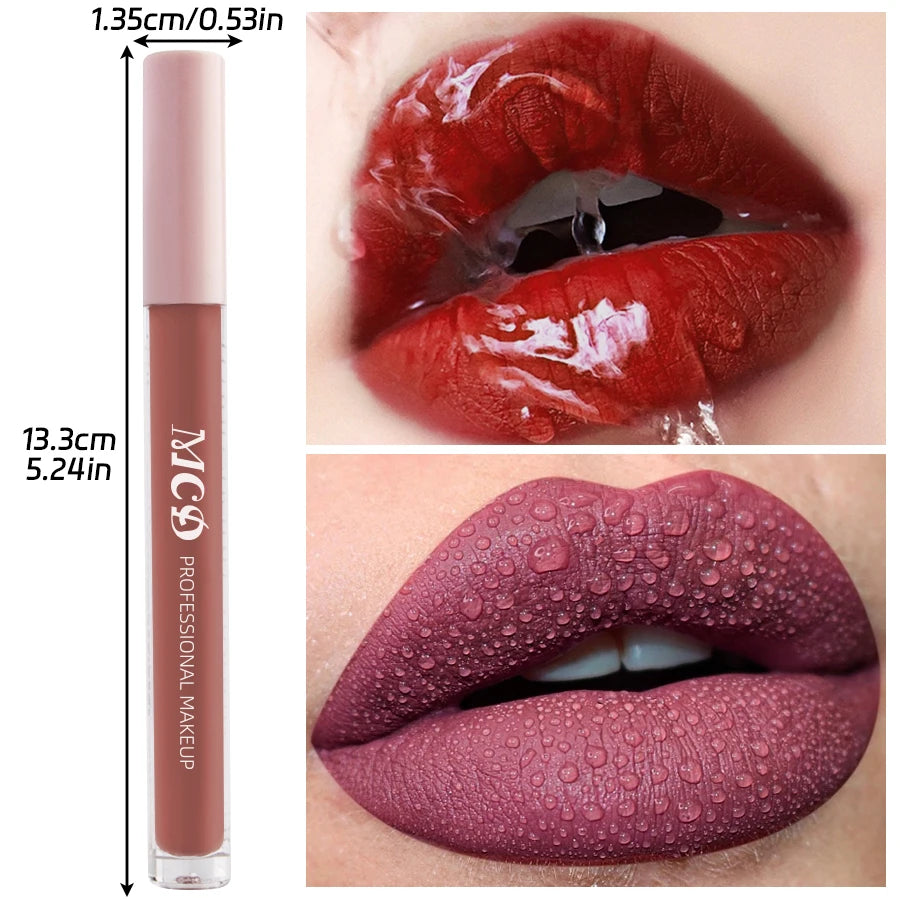 1PC Dark Brown Matte Velvet Lip Gloss Waterproof Liquid Lipstick Nude Brown Lips Korean Makeup for Lip Tint Lip Glaze Cosmetics