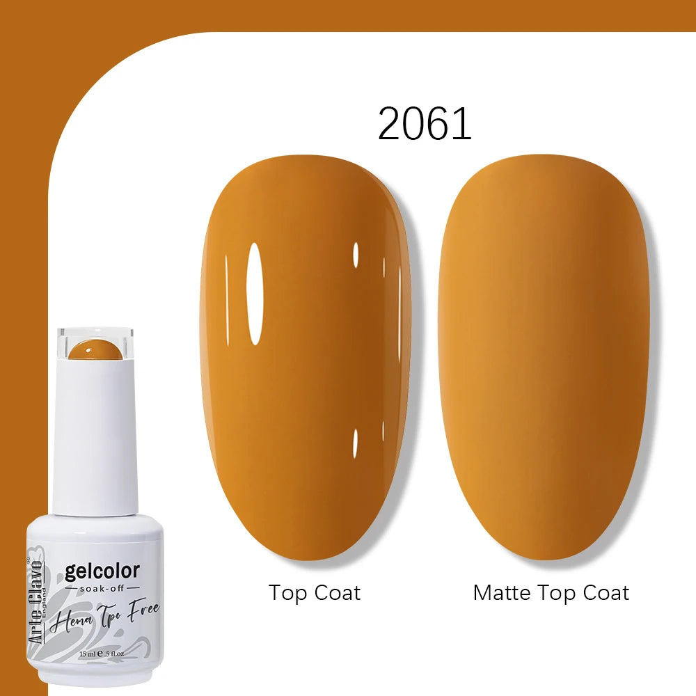 Arte Clavo Solid Color Gel Nail Polish 15ml Soak Off UV LED Gel Semi-Permanent Glitter Polish For Manicure Nail Art Salon Gel