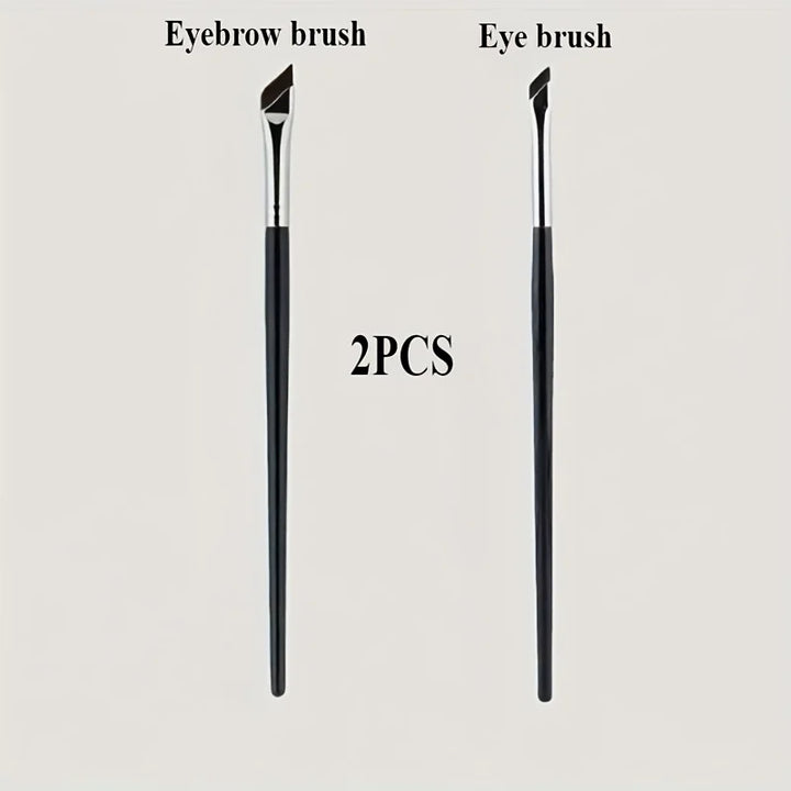 2pcs ultra-thin diagonal eyeliner brush set - fine diagonal eyeliner eyebrow brush, sickle ultra-thin diagonal flat angle,