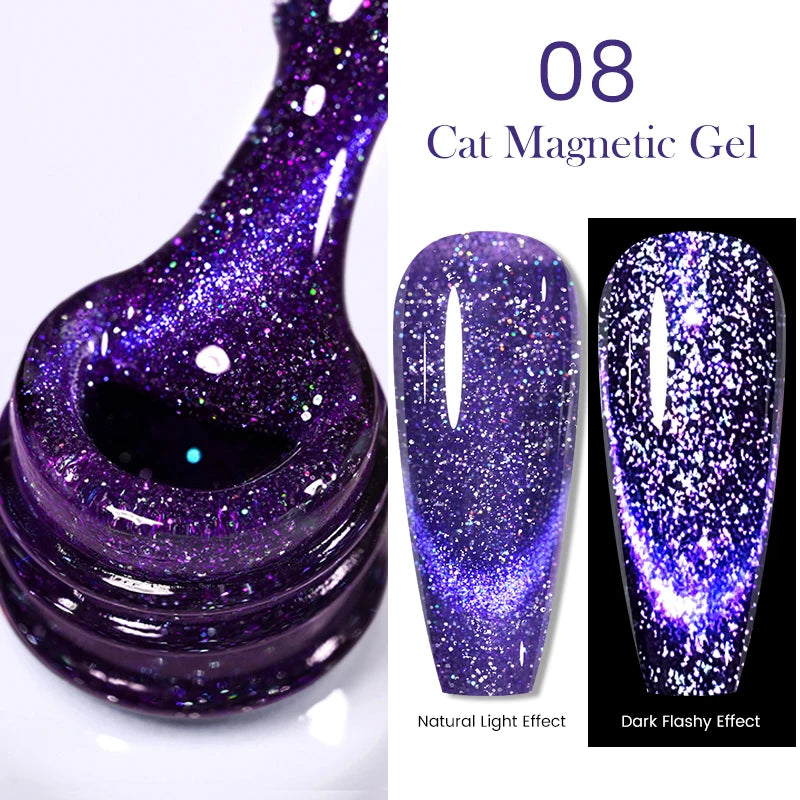 BORN PRETTY Sparkling Glass Bead Cat Magnetic Gel Nail Polish Flash White Spar Red Color Semi Permanent Soak Off UV Gel Varnish