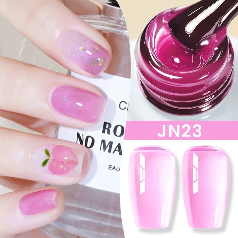 BORN PRETTY 10ml Translucent Jelly Nude Gel Nail Polish Colorful  Varnish Semi Permanent UV LED Nail Art  Manicure Gel