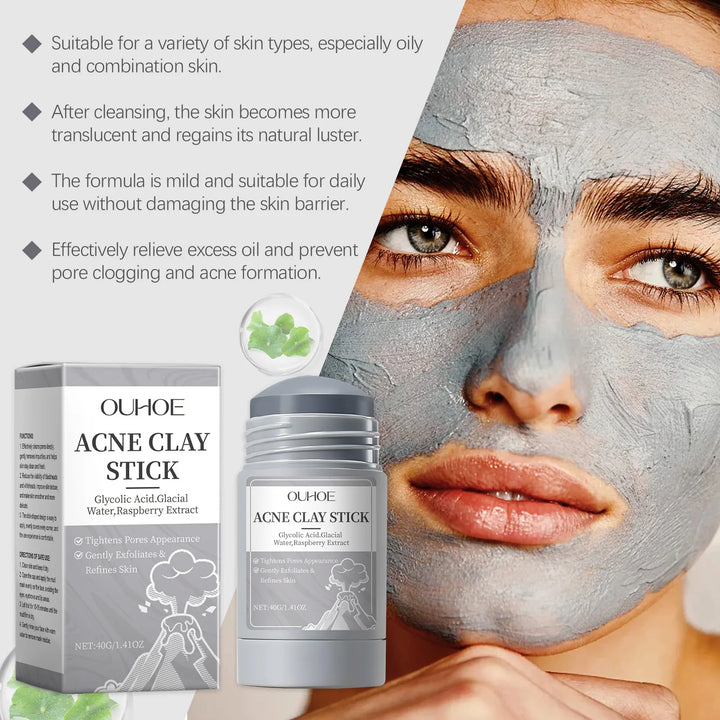 Pore Cleaning Clay Mask Mud Shrinking Pores Moisturizer Hydrating Exfoliating Oil Control Blackhead Pimple Acne Treatment Mask