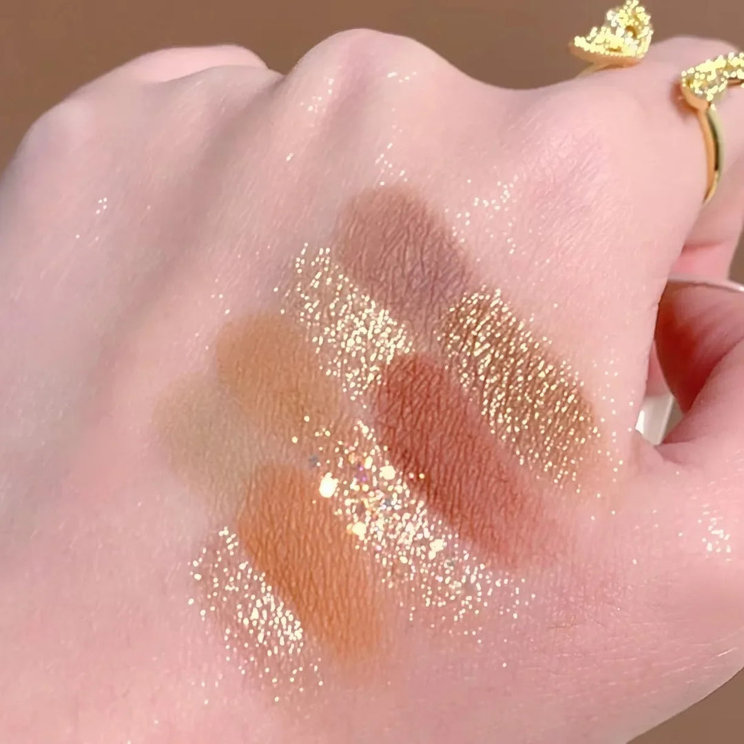 25-Color Eyeshadow Palette Earth Tones Matte & Shimmer Autumn Winter Low Saturation Orange Brown Makeup with Brush