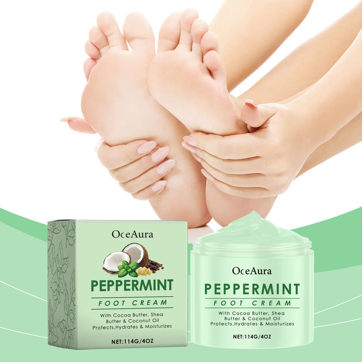 Moisturizing Foot Cream Peppermint Relieving Dryness Anti Crack Repair Exfoliation Removing Dead Skin Softening Smooth Feet Balm