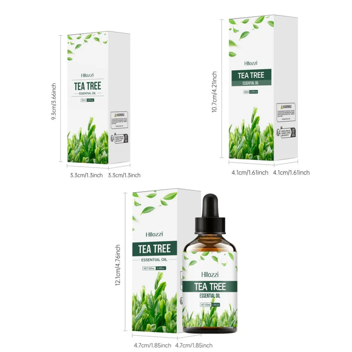 30ml/60ml/100ml plant 100% pure tea tree body care essential oil lasting light fragrance suitable for face, skin and body
