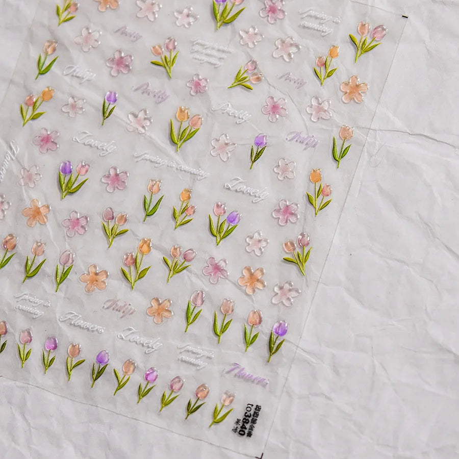 1PCS Crystal Diamond Nail Sticker Mix Pink Swan Flower Frame Butterfly Self Adhesive Nail Art Stickers DIY Cute Decoration Parts