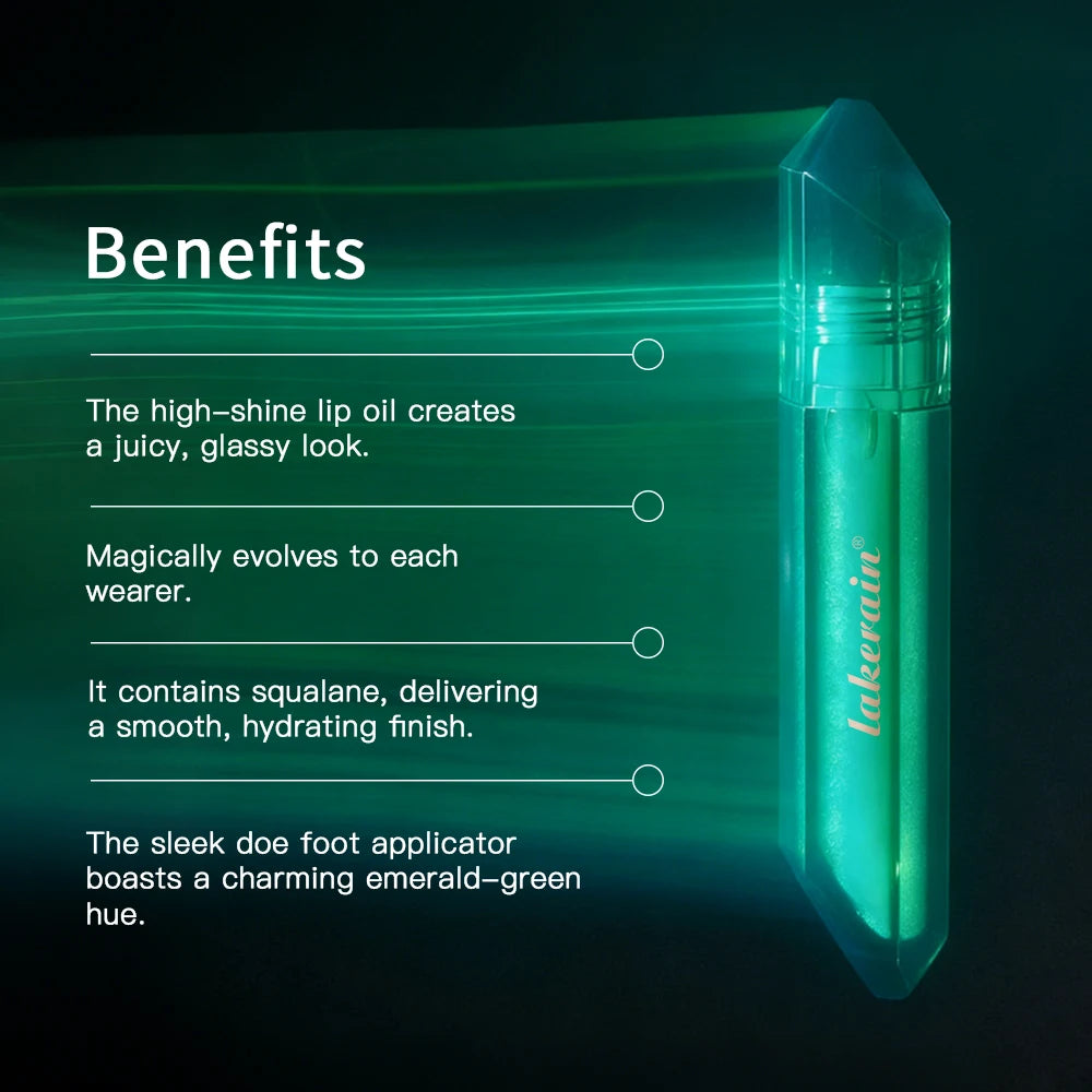 PH Adaptive Color Lip Oil Instant Glass Shine Plumping Finish Iridescent Shine Lip Oil Long-lasting Hydration Smooth Lip Care