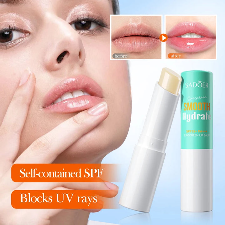Spf 15+ Lip Sunscreen Solar Blocker Lip Balm Moisturizing Fade Lip Lines Nourishing Hydrating Lipstick For Lips Skin Care