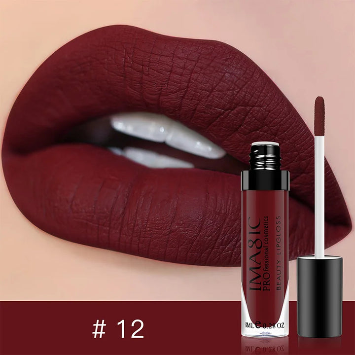 IMAGIC Lip Gloss Makeup Long Lasting Waterproof Lipstick Velvet Non-stick Cup 28 Colors Lip Tint Matte Sexy Red Liquid Lip Stick