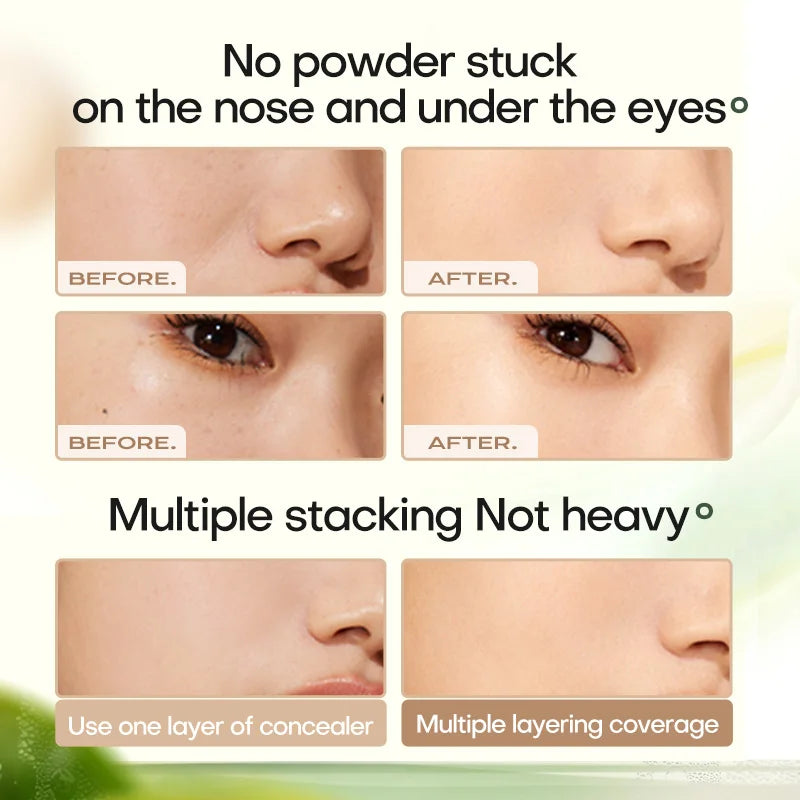 Mistine Foundation Air Cushion Makeup with Natural Dewy Finish Moisturize Nourish Powdered Cream for Dry Skin 13gx2