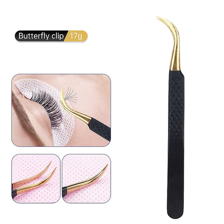 1Pc Anti-static Stainless Steel Eyelashes Tweezers Lashes Extension Supplies Industrial Precision Eyebrow Tweezer Makeup Tools