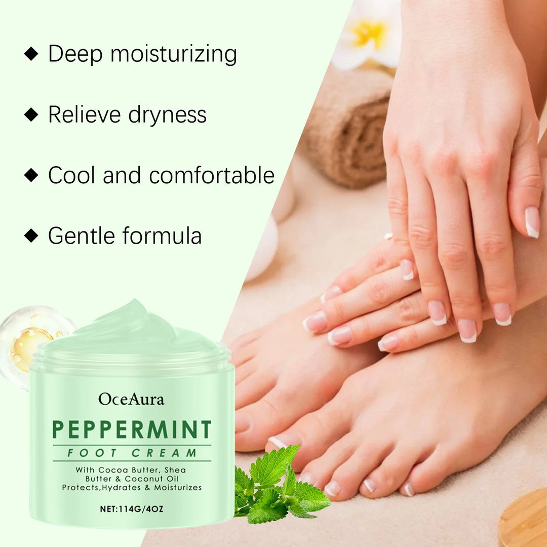 Moisturizing Foot Cream Peppermint Relieving Dryness Anti Crack Repair Exfoliation Removing Dead Skin Softening Smooth Feet Balm