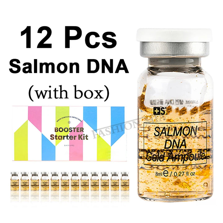 Korea 8ml Salmon DNA Gold Ampoule Skin Booster Serum Starter Kit Face BB Cream Moisturizing Rejuvenation Skin Care