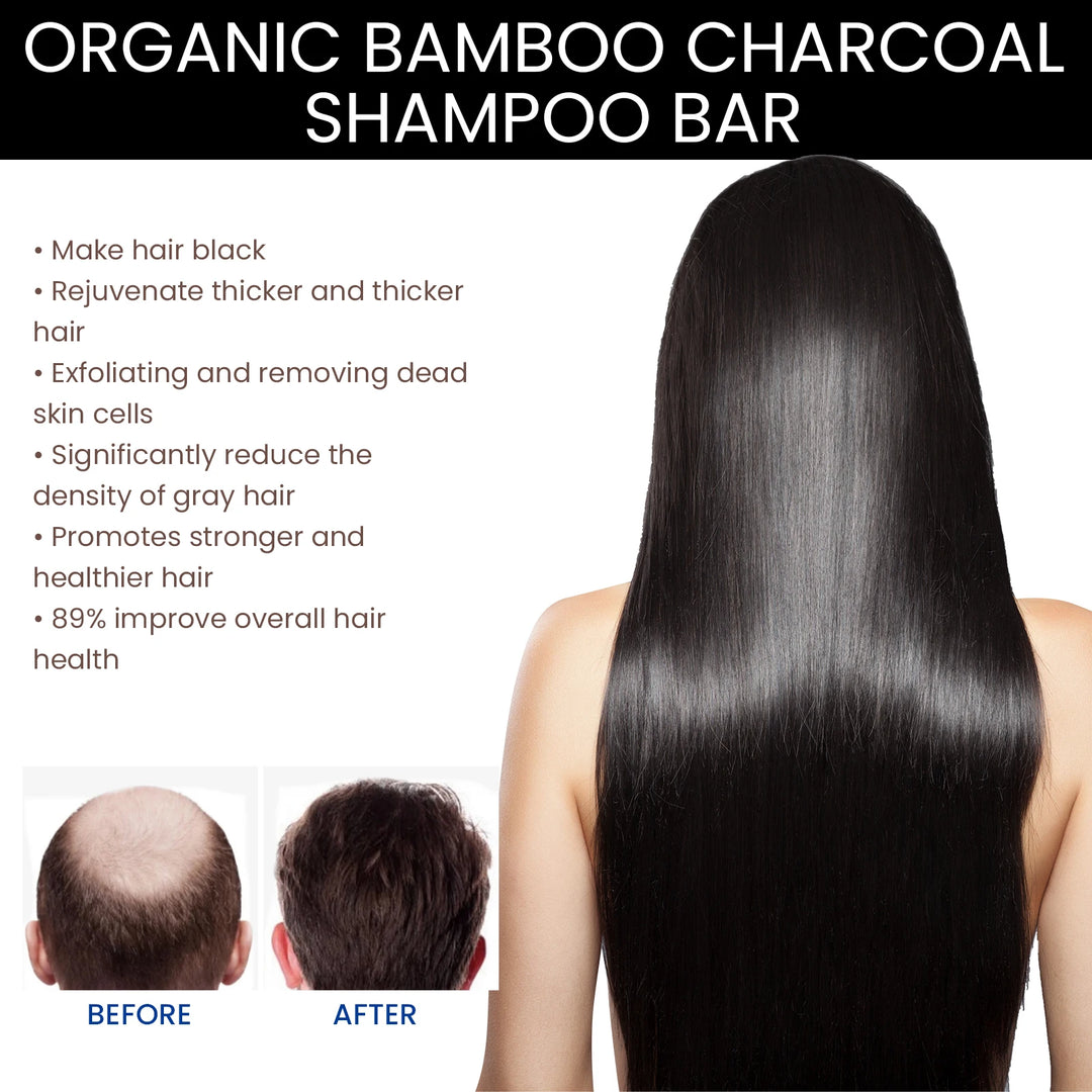 Bamboo Charcoal Shampoo Soap Deep Clean The Scalp Create Dark And Thick Hair Improve Dryness Hair Nourish Charcoal Shampoo Soap