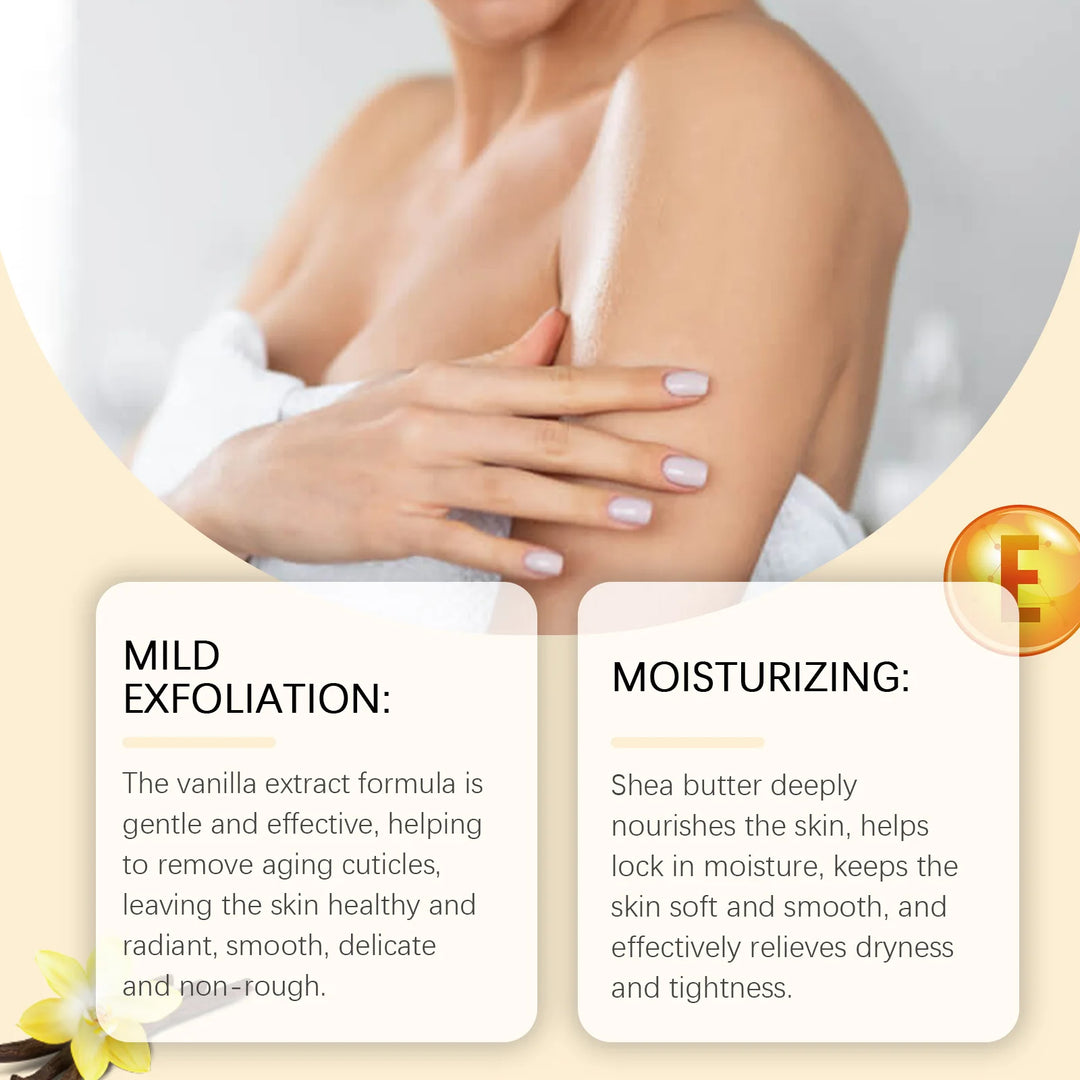 Exfoliating Body Scrub Vanilla Cuticle Soften Moisturizing Body Cleaning Dark Spots Correcting Exfoliate Dead Skin Remover Scrub