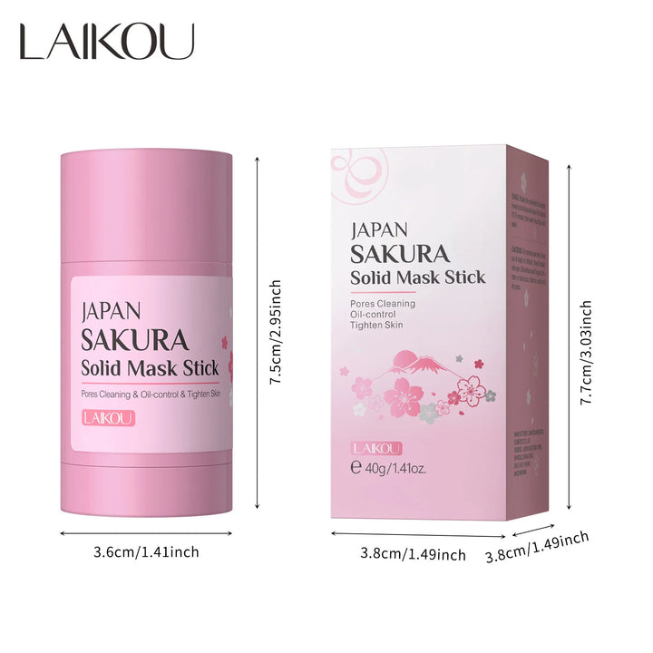 LAIKOU Sakura Solid Facial Masks Stick Clay Face Mask Moisturizing Whitenting Oil Control Removal Blackhead Face Mask