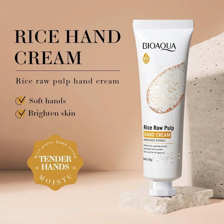 Rice Hand Cream Volumizing Rejuvenating Nourishing Moisturizing Refreshing Non-Greasy Hand Care Cream 30g