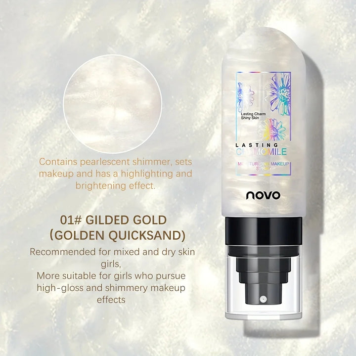 Hydrating Shimmer Setting Spray,Long Lasting Waterproof Oil Control Makeup Spray,Sweat-proof Hydrating Fixation Glow Finish