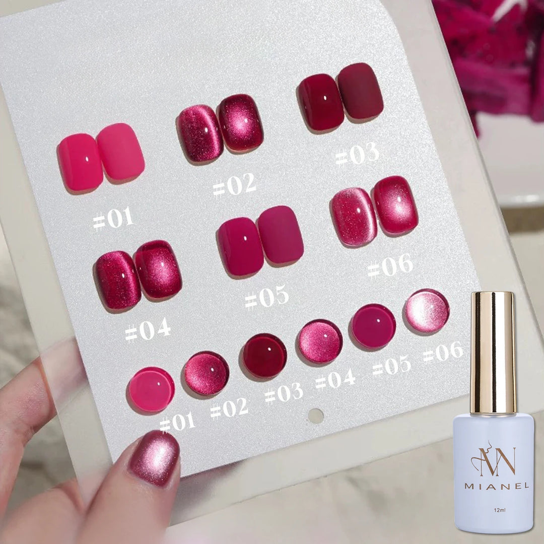 12ML 1-21PCS Autumn Nails Red through half the Sky Cat Eye Nail Glue Halloween New Whitening Glass Bead Cat Eye Nail Polish