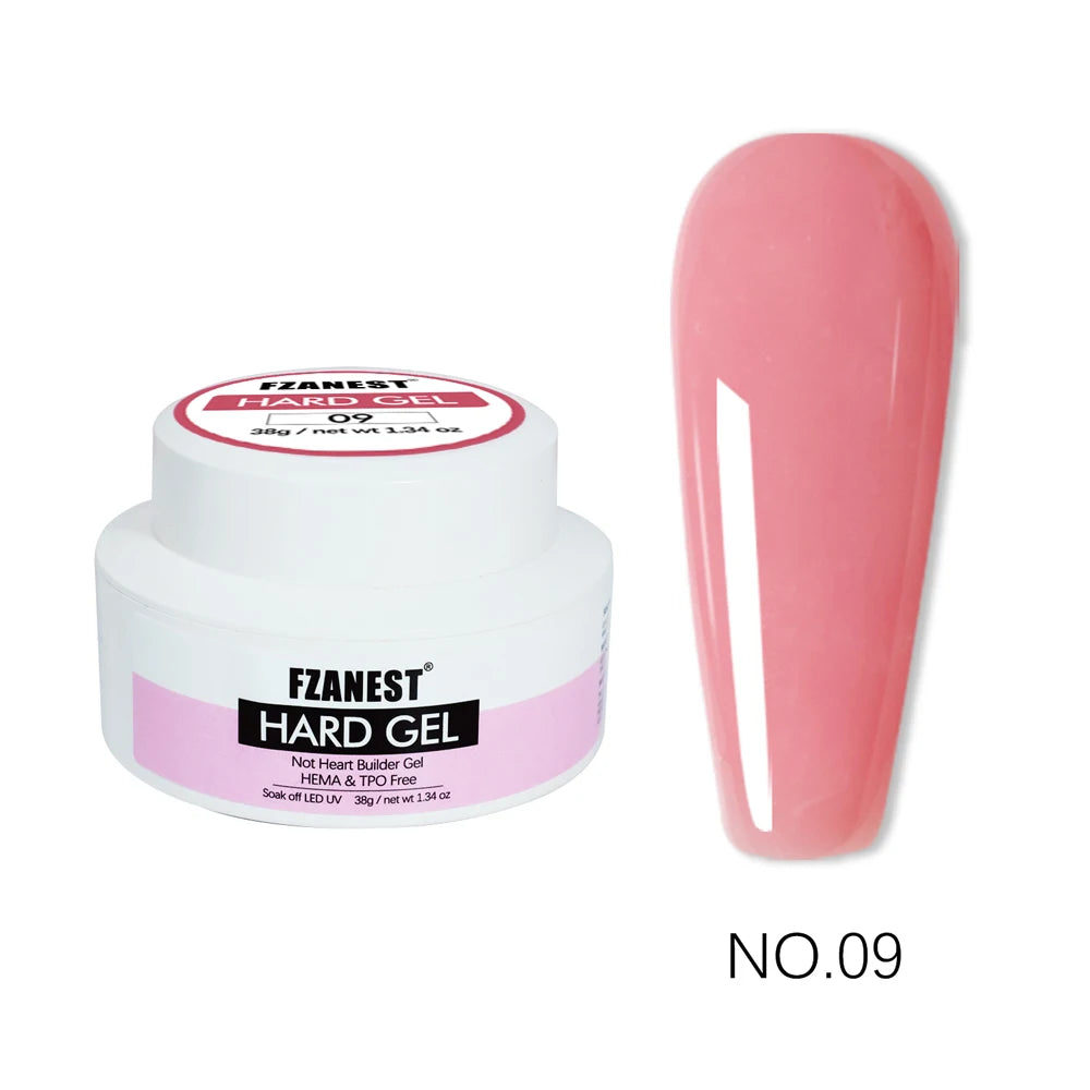 FZANEST HEMA FREE No Heat Nude Pink Builder Nail Gel Painless Hard Gel 9 Colors Sculpting Overlay UV Led Strengthener Extensions